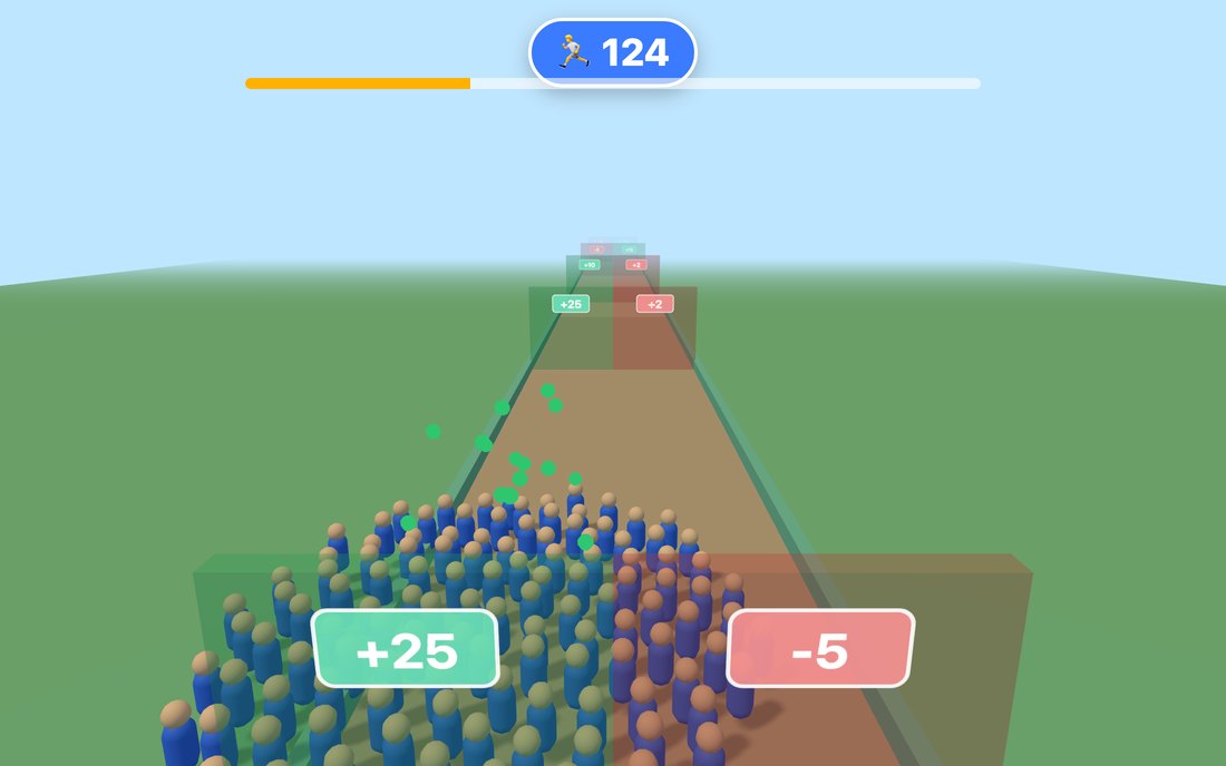Crowd Clash 3D - a game made with Makie