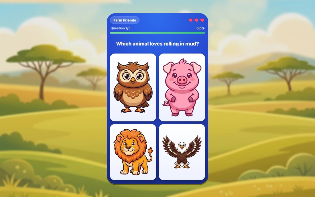 Quiz Champs - a game made with Makie