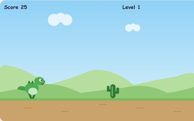 Dino Dash - a game made with Makie